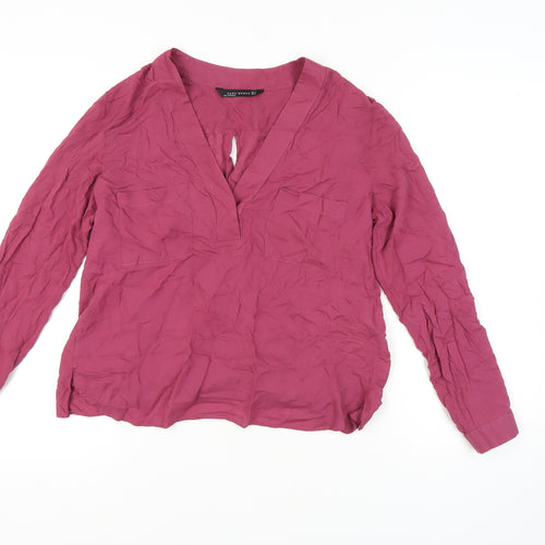 Zara Woman Pink Blouse, Size M, Long Sleeve
