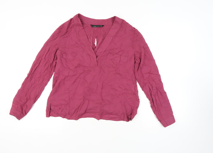 Zara Woman Pink Blouse, Size M, Long Sleeve