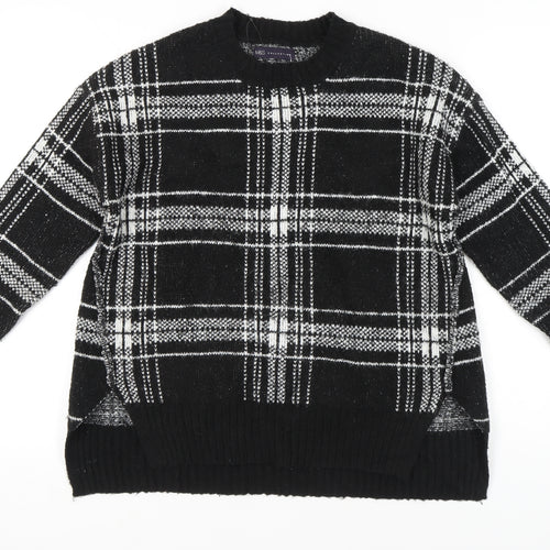 Marks and Spencer Women's Black Plaid Pullover Jumper M