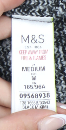 Marks and Spencer Women's Black Plaid Pullover Jumper M