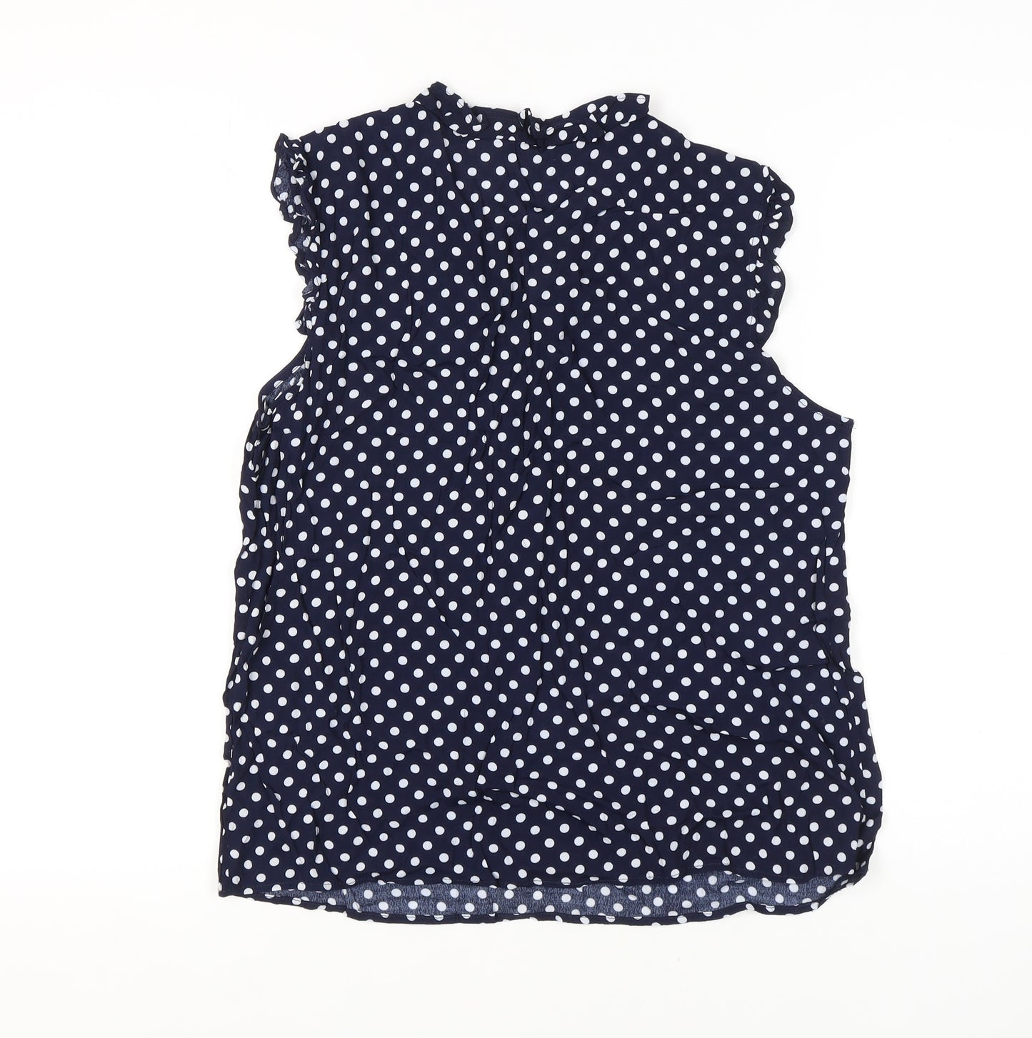 Cortefiel Women's Blue Polka Dot Blouse Size 16