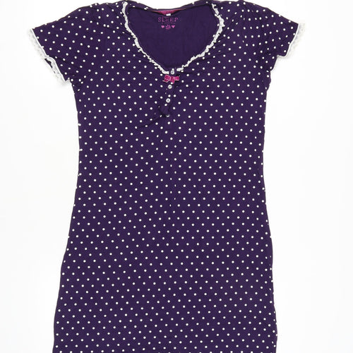 Debenhams Women's Purple Polka Dot Nightshirt Size 14