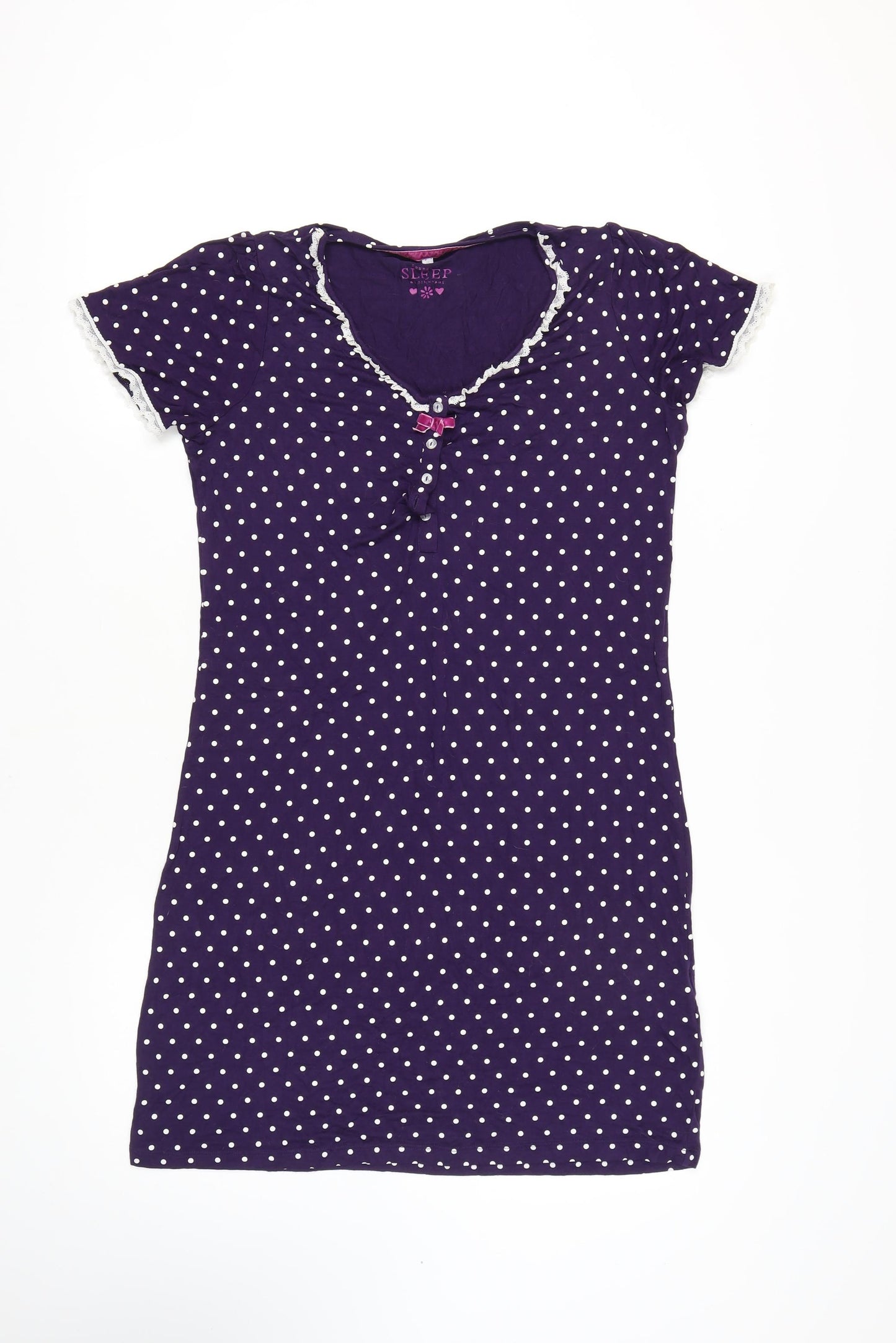 Debenhams Women's Purple Polka Dot Nightshirt Size 14