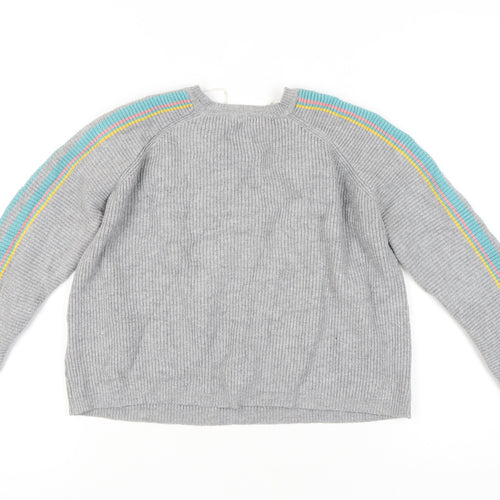 Pull&Bear Women's Grey Knit Jumper Medium