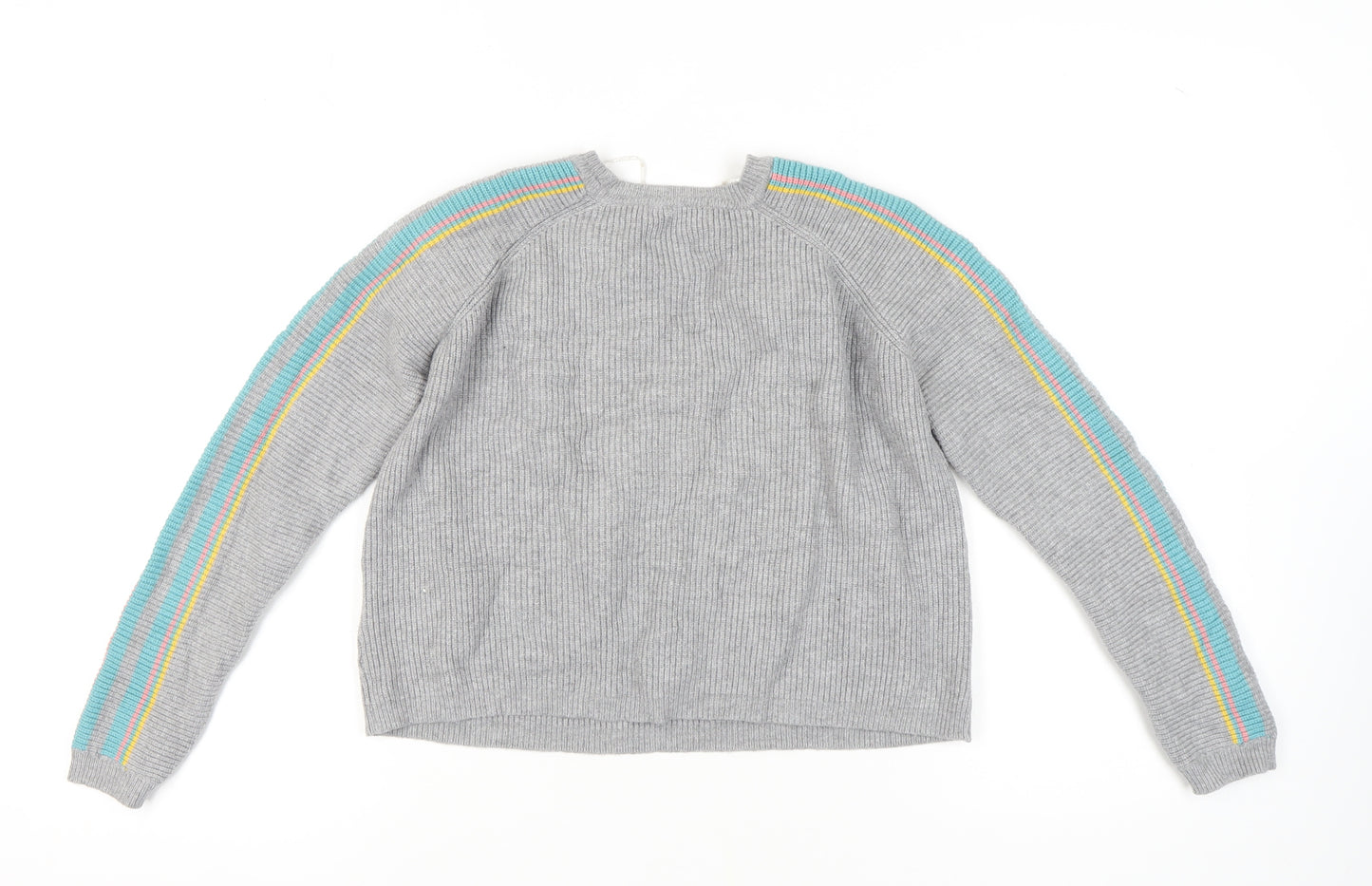 Pull&Bear Women's Grey Knit Jumper Medium