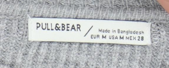 Pull&Bear Women's Grey Knit Jumper Medium
