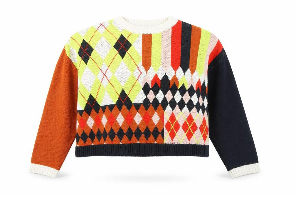 Front view of Topshop Women's Multicoloured Retro Jumper -, size 10
