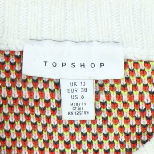 Topshop Women's Multicoloured Retro Jumper - Size 10