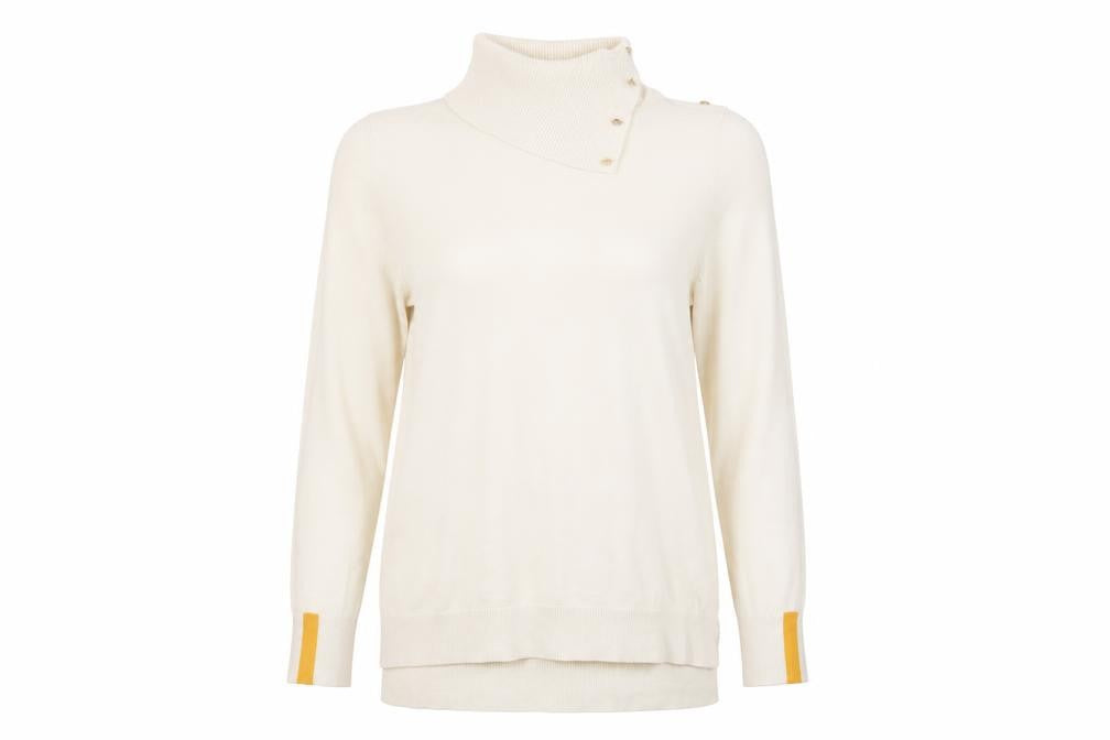 Front view of Next Women's Ivory Roll Neck Jumper L