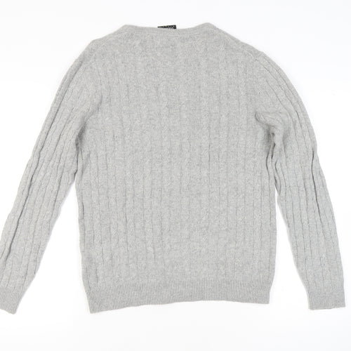 Lyle & Scott Men's Grey Wool Pullover Jumper M, Regular Fit