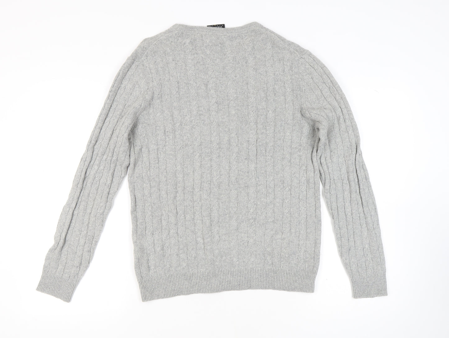 Lyle & Scott Men's Grey Wool Pullover Jumper M, Regular Fit