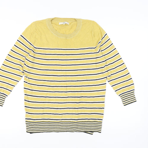 Next Women's Yellow Striped Pullover Jumper Size 12
