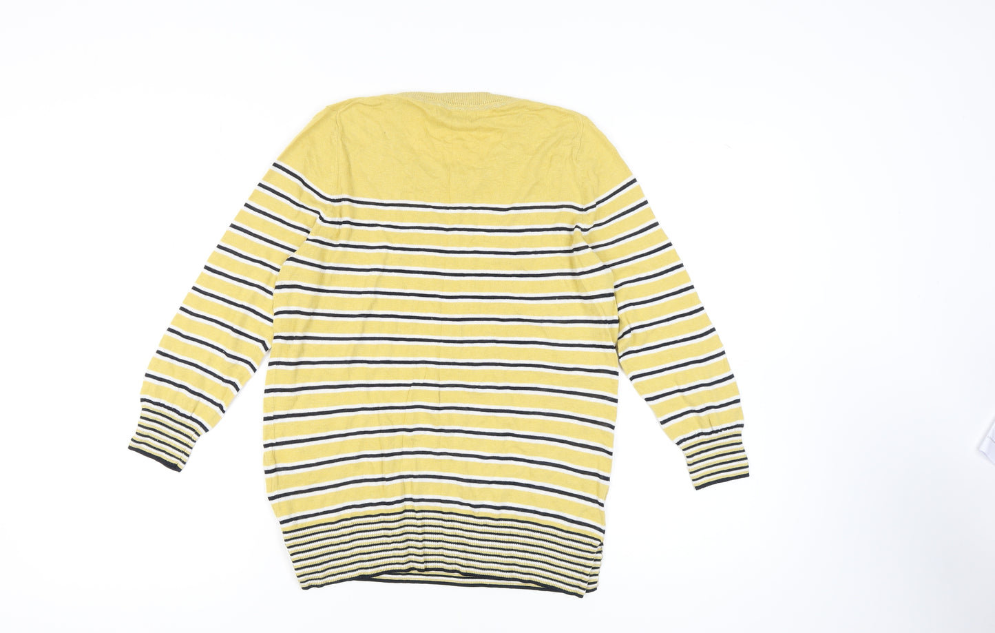 Next Women's Yellow Striped Pullover Jumper Size 12