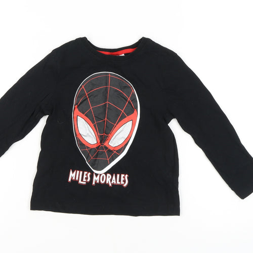 Marvel Boys Black Miles Morales Spider-Man T-Shirt 4-5 Years