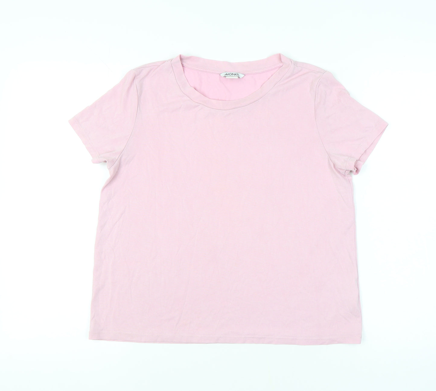 Monki Women's Pink Basic T-Shirt Size M with Crew Neck