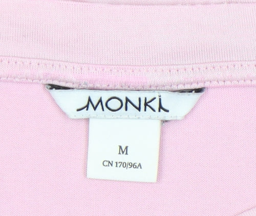 Monki Women's Pink Basic T-Shirt Size M with Crew Neck