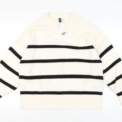 Divided Women’s Ivory Striped Pullover Jumper M