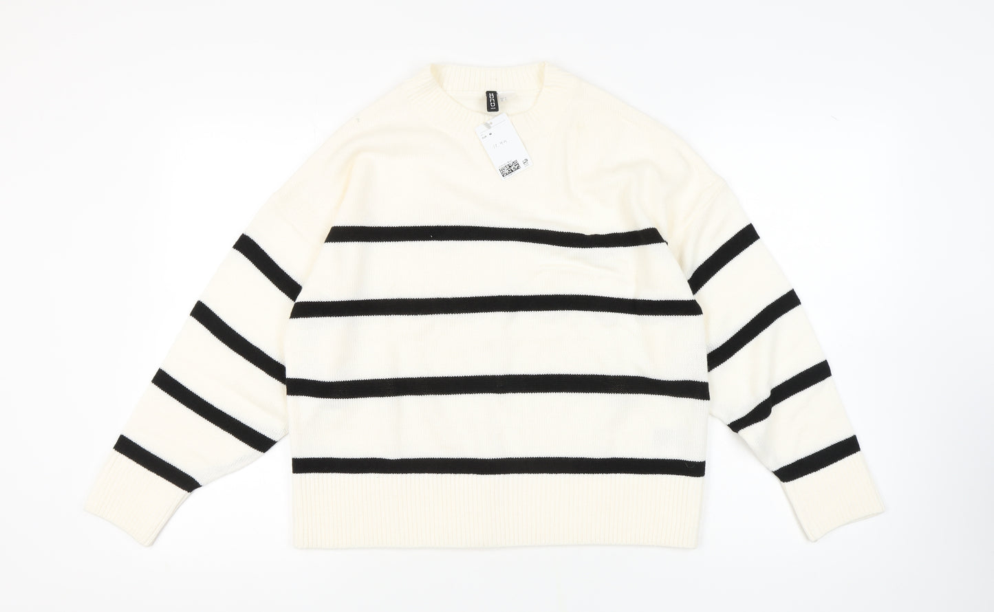 Divided Women’s Ivory Striped Pullover Jumper M