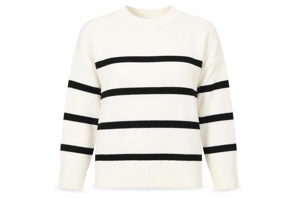 Front view of Divided Women’s Ivory Striped jumper M