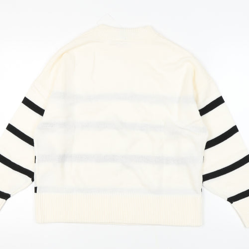 Divided Women’s Ivory Striped Pullover Jumper M