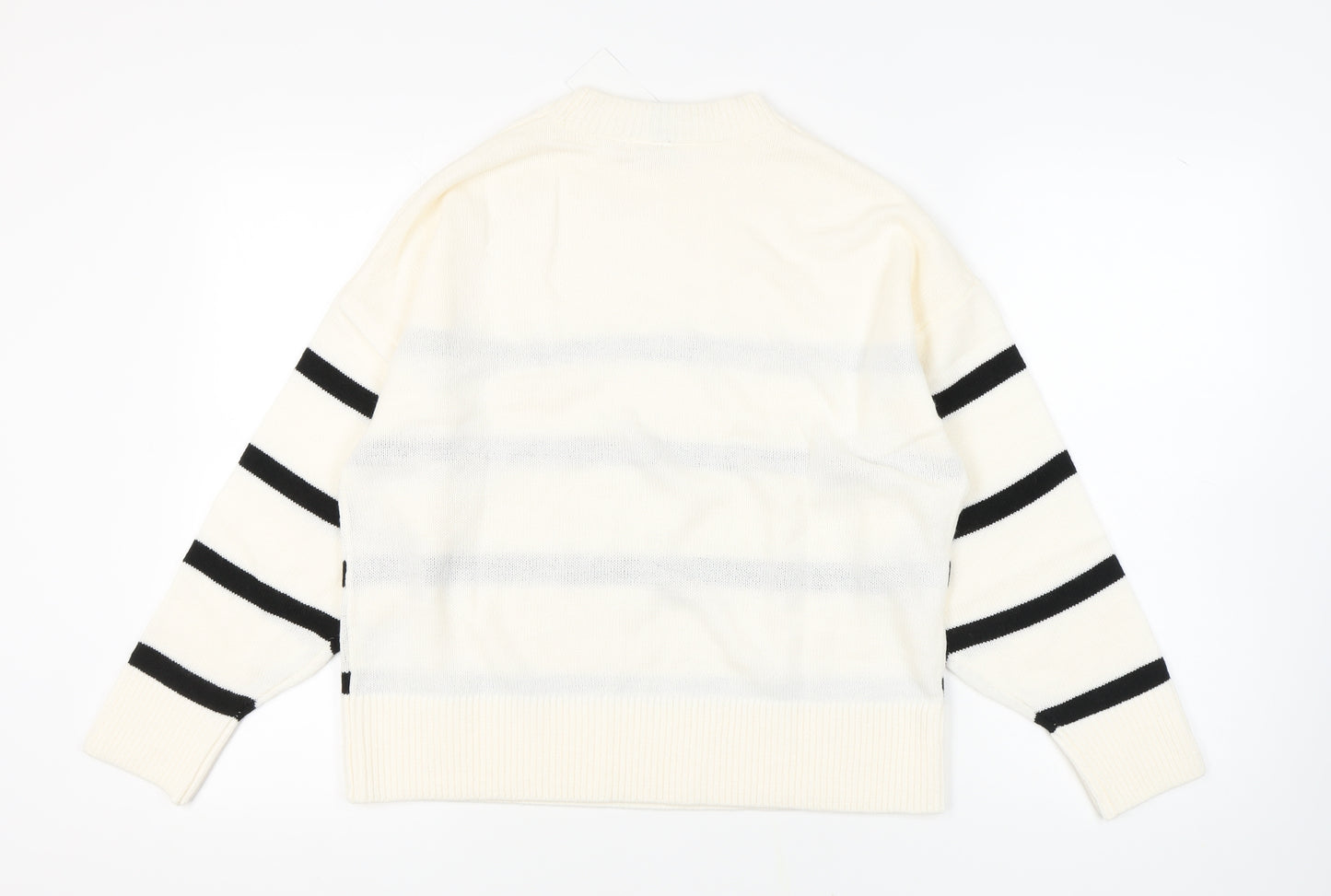 Divided Women’s Ivory Striped Pullover Jumper M