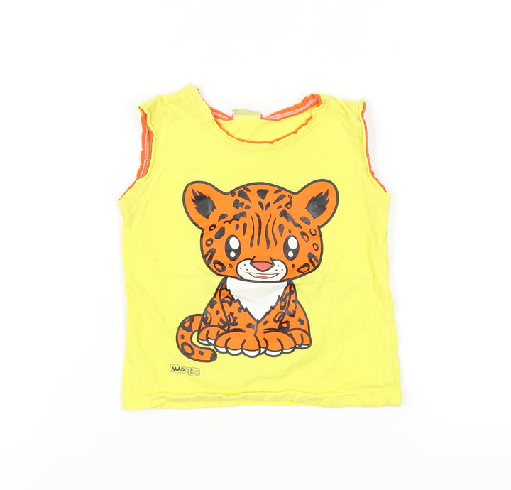 Model Kids Yellow Kids T-Shirt Sleeveless Graphic Print L