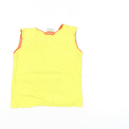 Model Kids Yellow Kids T-Shirt Sleeveless Graphic Print L