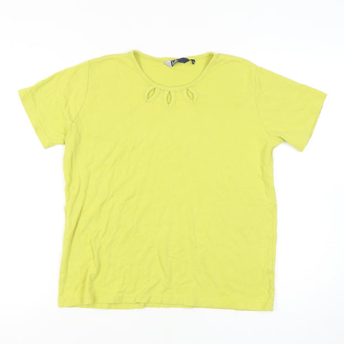 Isle Women's Yellow T-Shirt, Size L, Short Sleeve Casual