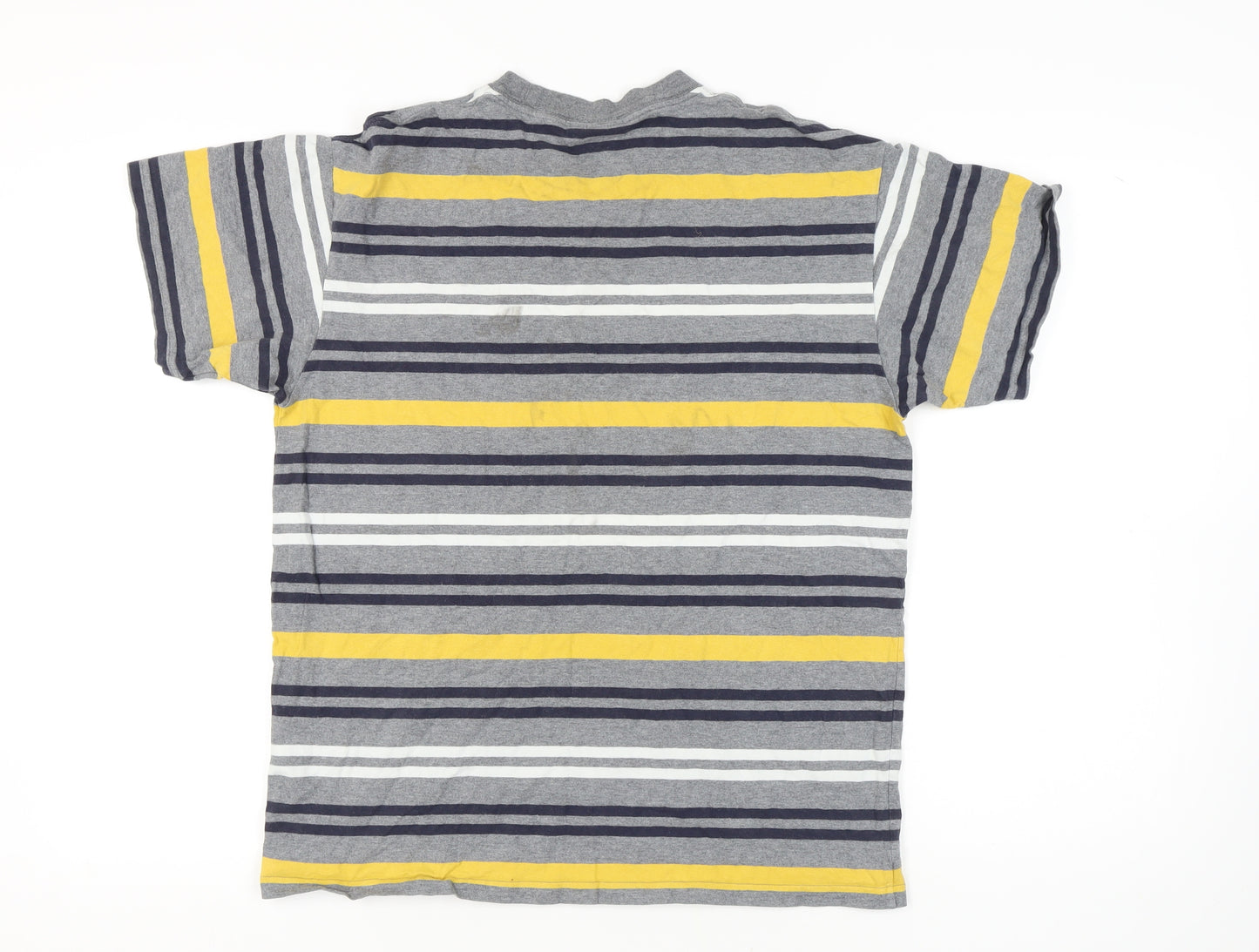 Carhartt Men's Grey Striped Crew Neck T-Shirt Medium