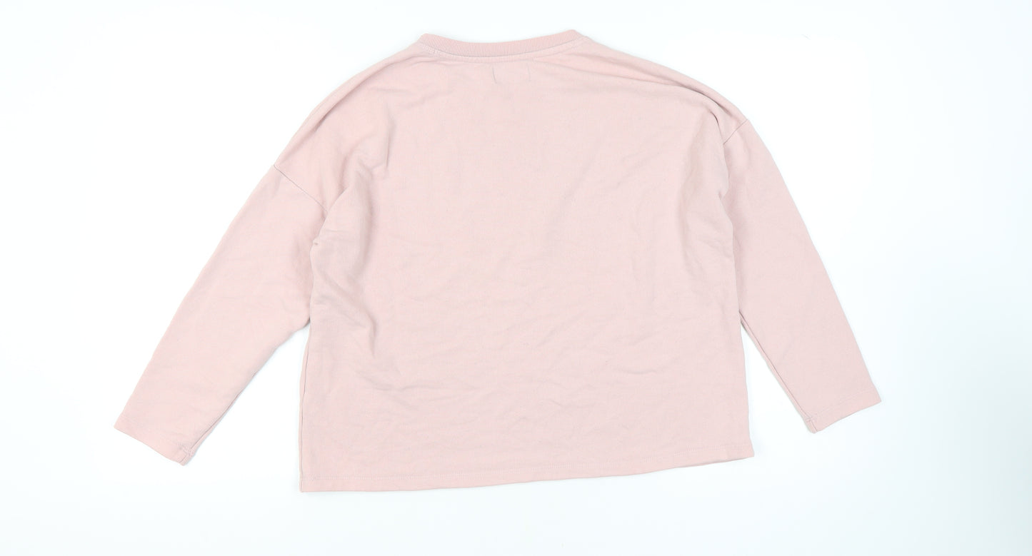 Pull&Bear Women's Pink Pullover Sweatshirt, Size S