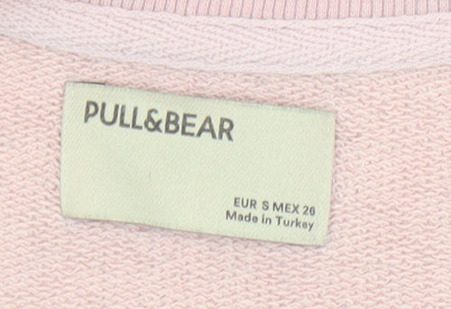 Pull&Bear Women's Pink Pullover Sweatshirt, Size S