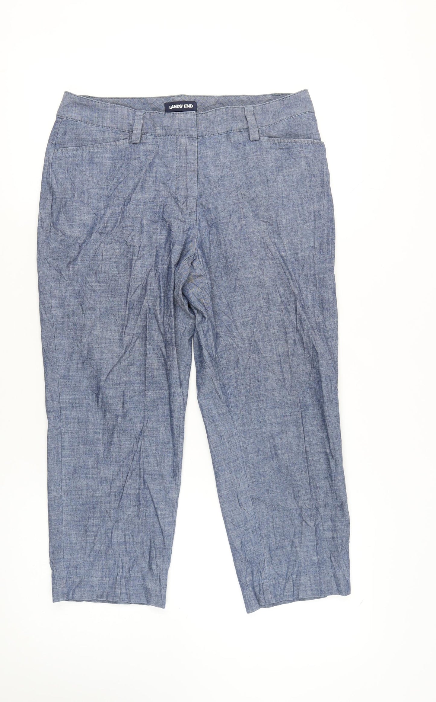 Lands' End Women's Blue Slim Leg Trousers Size 12