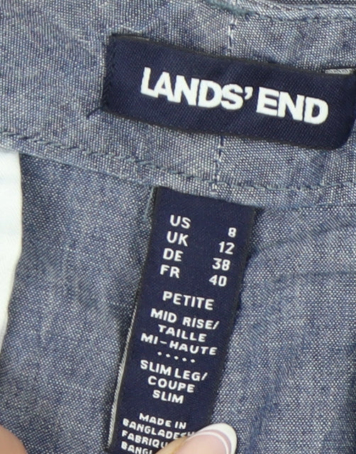 Lands' End Women's Blue Slim Leg Trousers Size 12