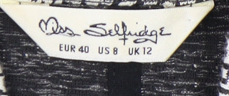 Miss Selfridge Women's Black & White Knit Coat Size 12