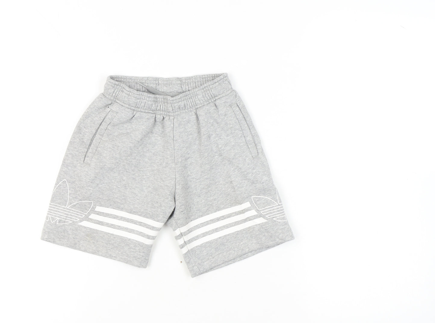 Adidas Boys Grey Athletic Shorts, 5-6 Years, Elastic Waist