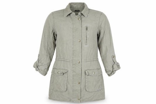 Front view of Marks & Spencer Women's Green, size 8, Basic Jacket