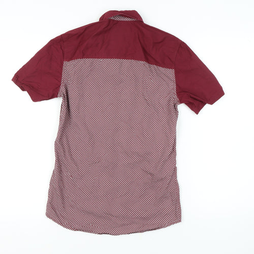 Next Men's Red Geometric XS Short Sleeve Shirt