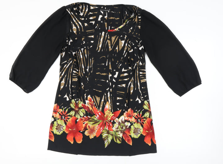 David Emanuel Women's Black Floral Tunic Size 12