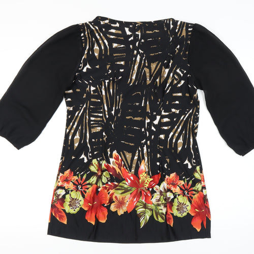 David Emanuel Women's Black Floral Tunic Size 12