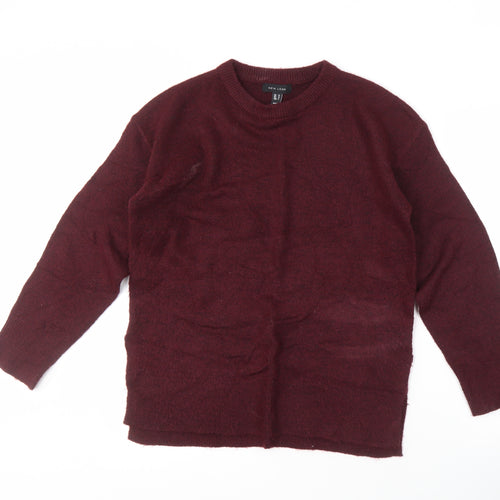 New Look Women's Red Crew Neck Pullover Jumper, Size S