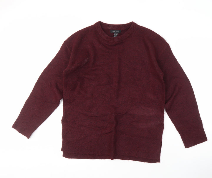 New Look Women's Red Crew Neck Pullover Jumper, Size S