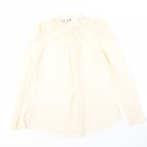 Warehouse Women's Beige Lace Blouse UK 10