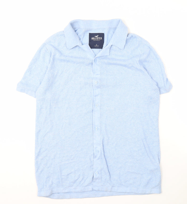 Hollister Men's Blue Short Sleeve Casual Shirt S