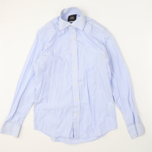 The Savile Row Men's Blue Striped Shirt 15 Slim Fit