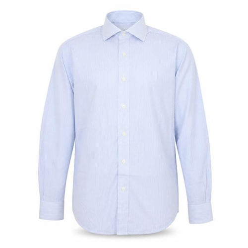 The Savile Row Men's Blue Striped Shirt 15 Slim Fit
