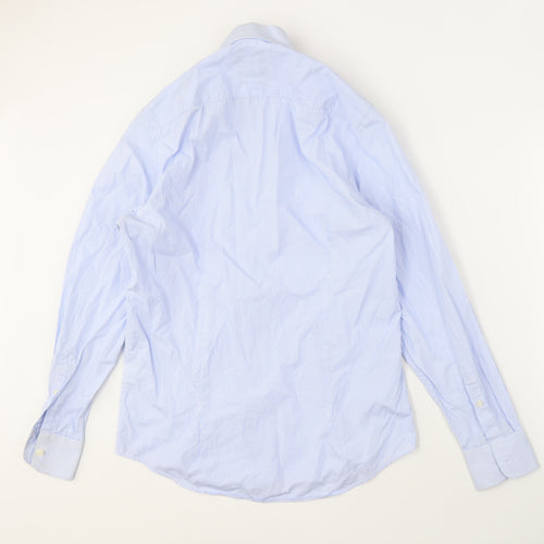 The Savile Row Men's Blue Striped Shirt 15 Slim Fit