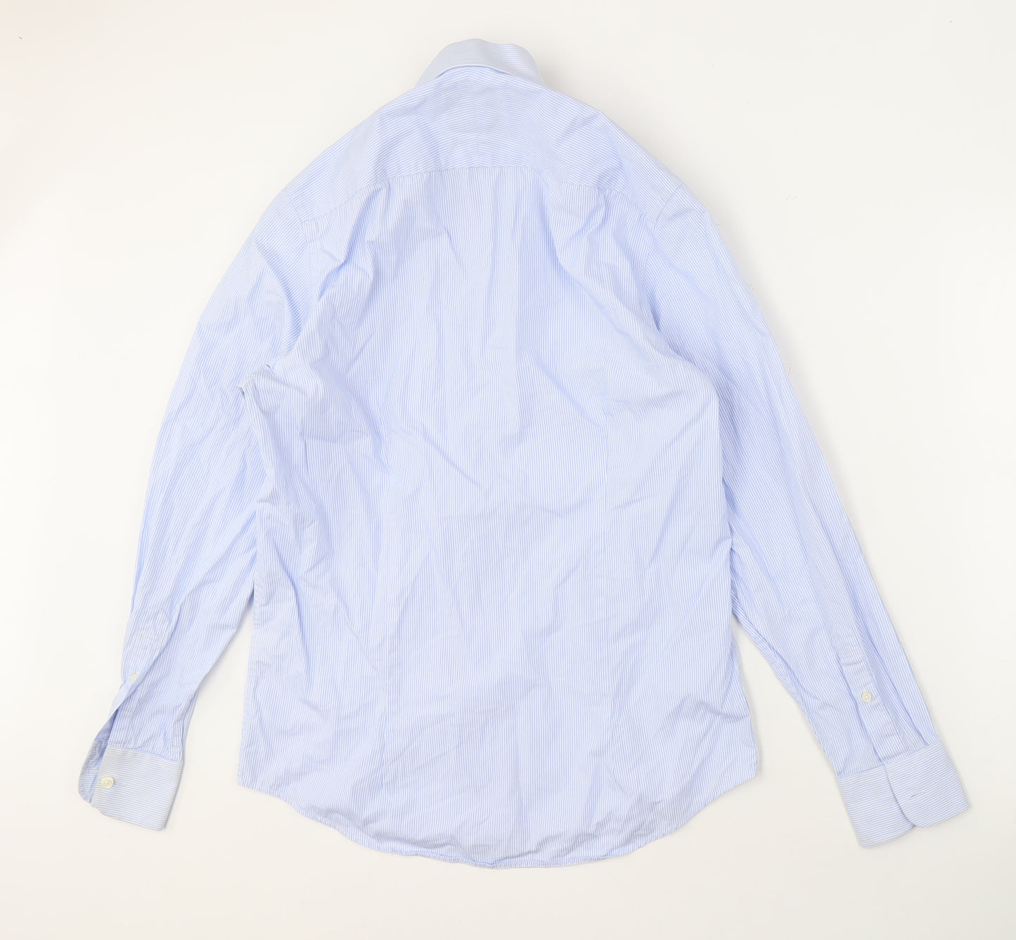 The Savile Row Men's Blue Striped Shirt 15 Slim Fit