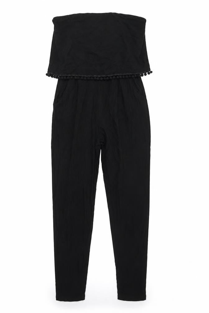 Front view of Next Women’s Black Off-Shoulder Jumpsuit UK 8