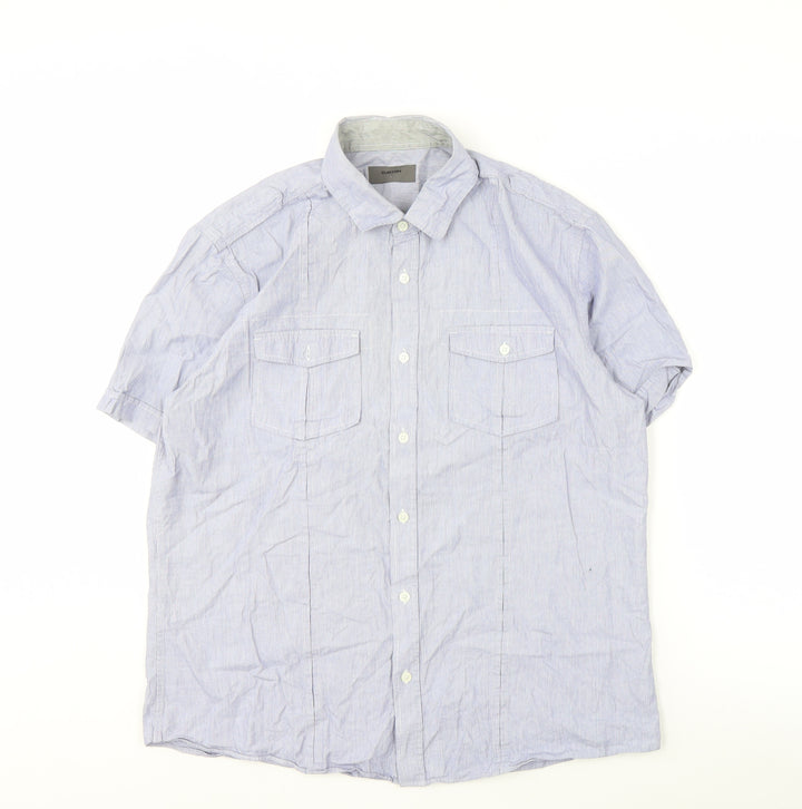 Burton Men's Blue Cotton Short Sleeve Shirt L
