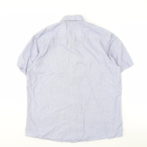 Burton Men's Blue Cotton Short Sleeve Shirt L